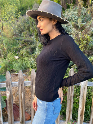 Black Lightweight Mockneck Sweater